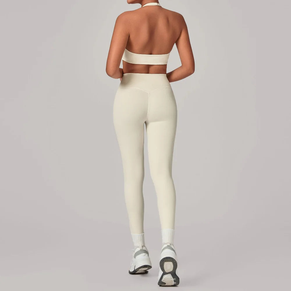 Women'S Yoga Clothes 2Pcs Exercise Set Quick Drying Gym Push up Running High Waist Leggings Yoga Suit Sexy Tight Bra Sportsweanl