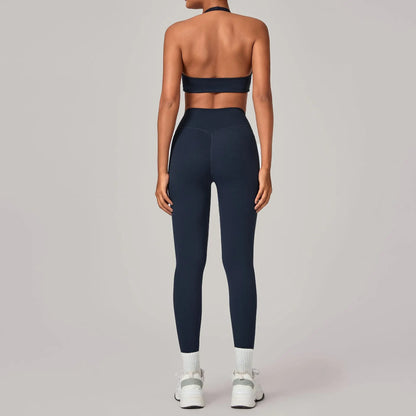 Women'S Yoga Clothes 2Pcs Exercise Set Quick Drying Gym Push up Running High Waist Leggings Yoga Suit Sexy Tight Bra Sportsweanl