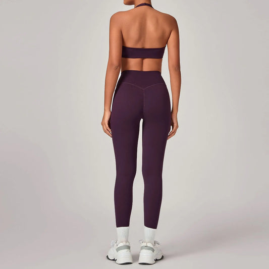 Women'S Yoga Clothes 2Pcs Exercise Set Quick Drying Gym Push up Running High Waist Leggings Yoga Suit Sexy Tight Bra Sportsweanl