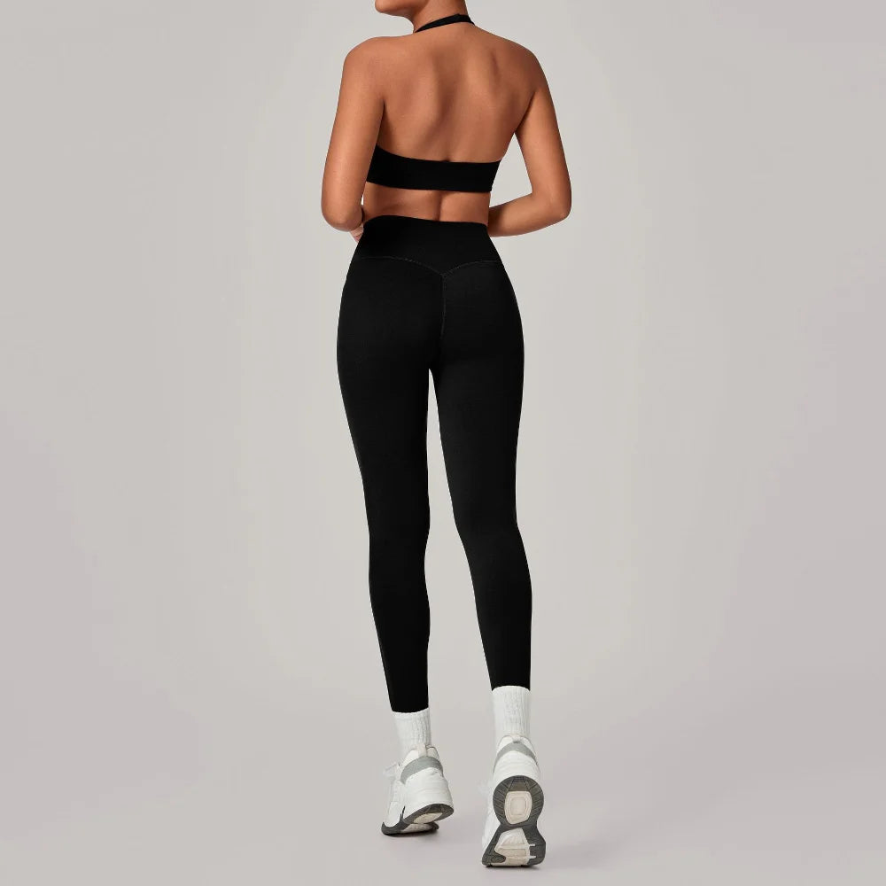 Women'S Yoga Clothes 2Pcs Exercise Set Quick Drying Gym Push up Running High Waist Leggings Yoga Suit Sexy Tight Bra Sportsweanl